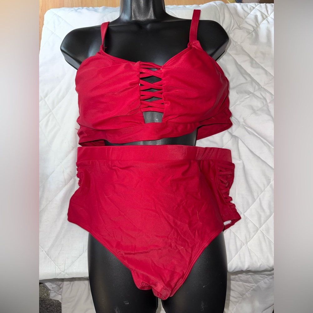 IN'VOLAND High Waist Hollow Out Two Piece Sexy Bikini Swimsuit